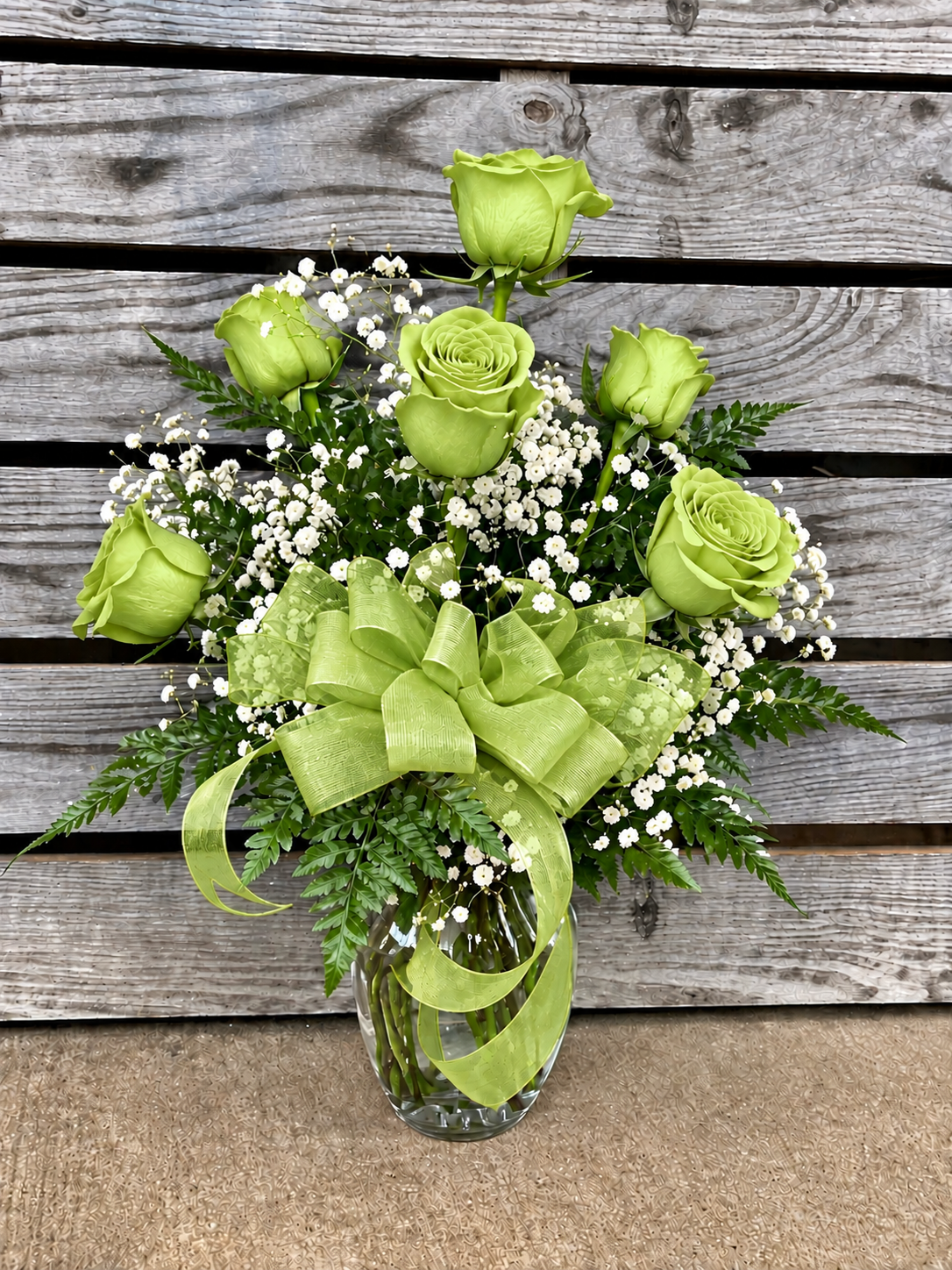 Half Dozen Roses in vase