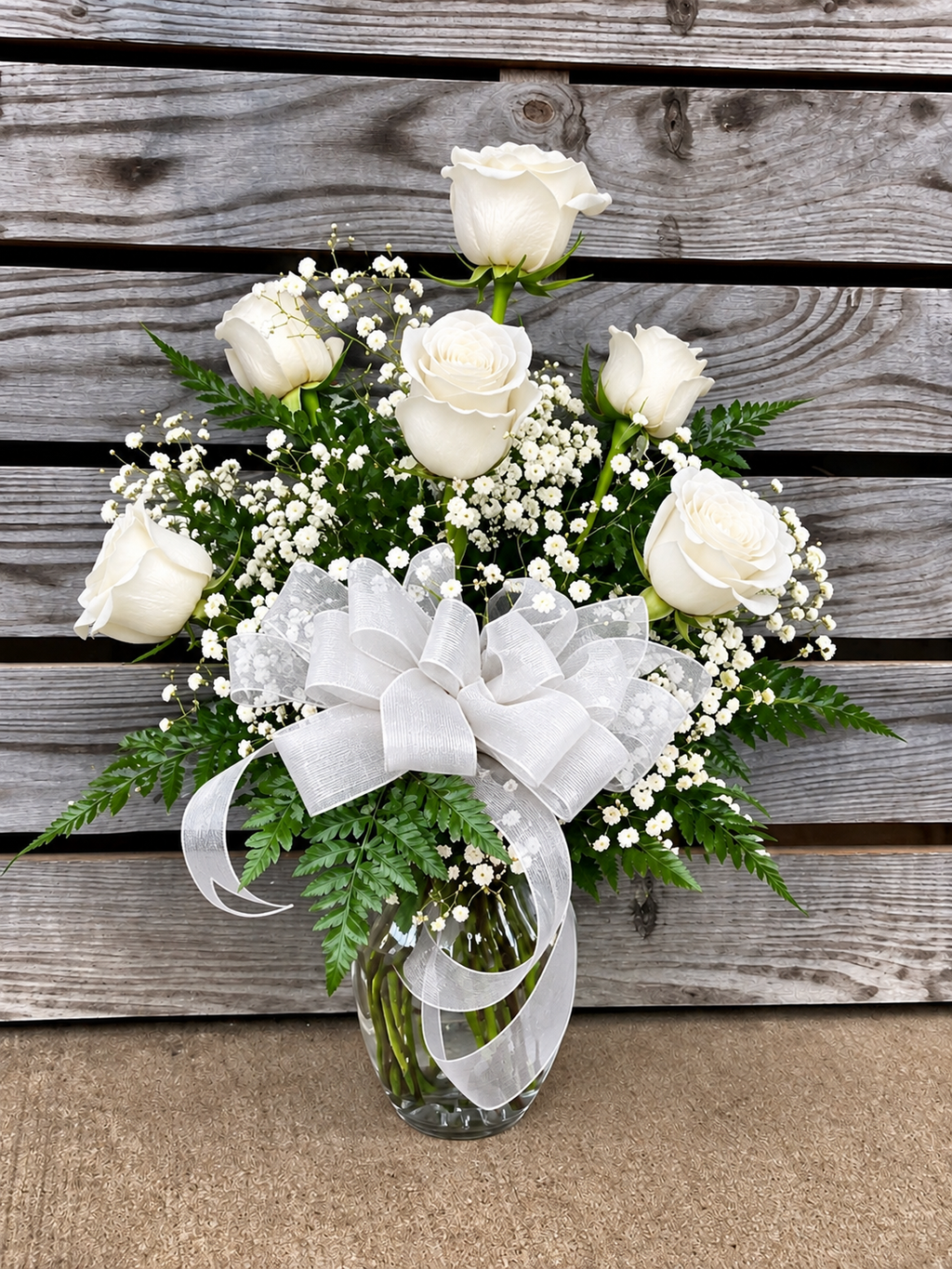 Half Dozen Roses in vase