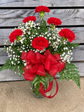 Half Dozen Carnations in Vase