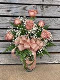 Half Dozen Roses in vase