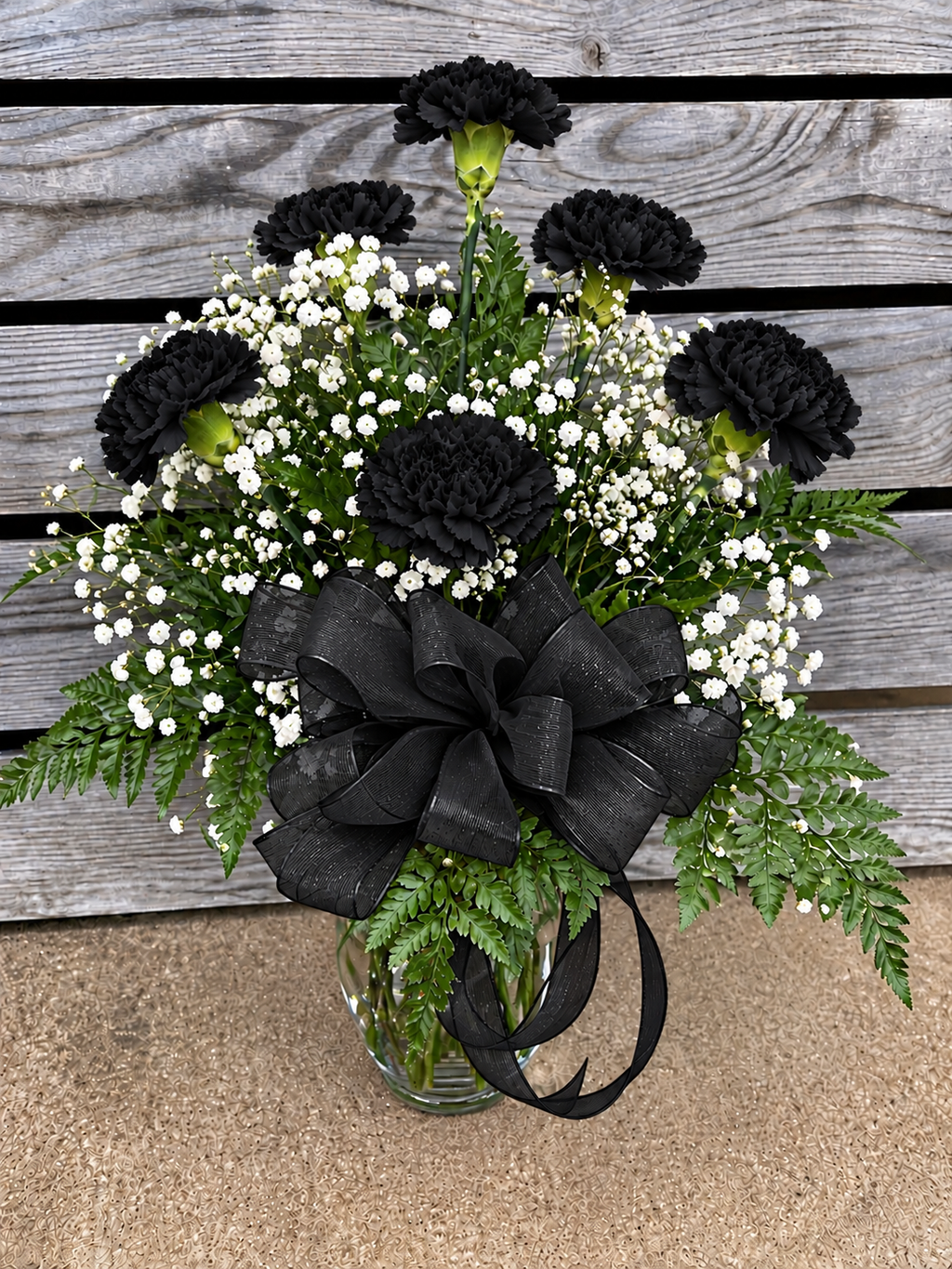 Half Dozen Carnations in Vase