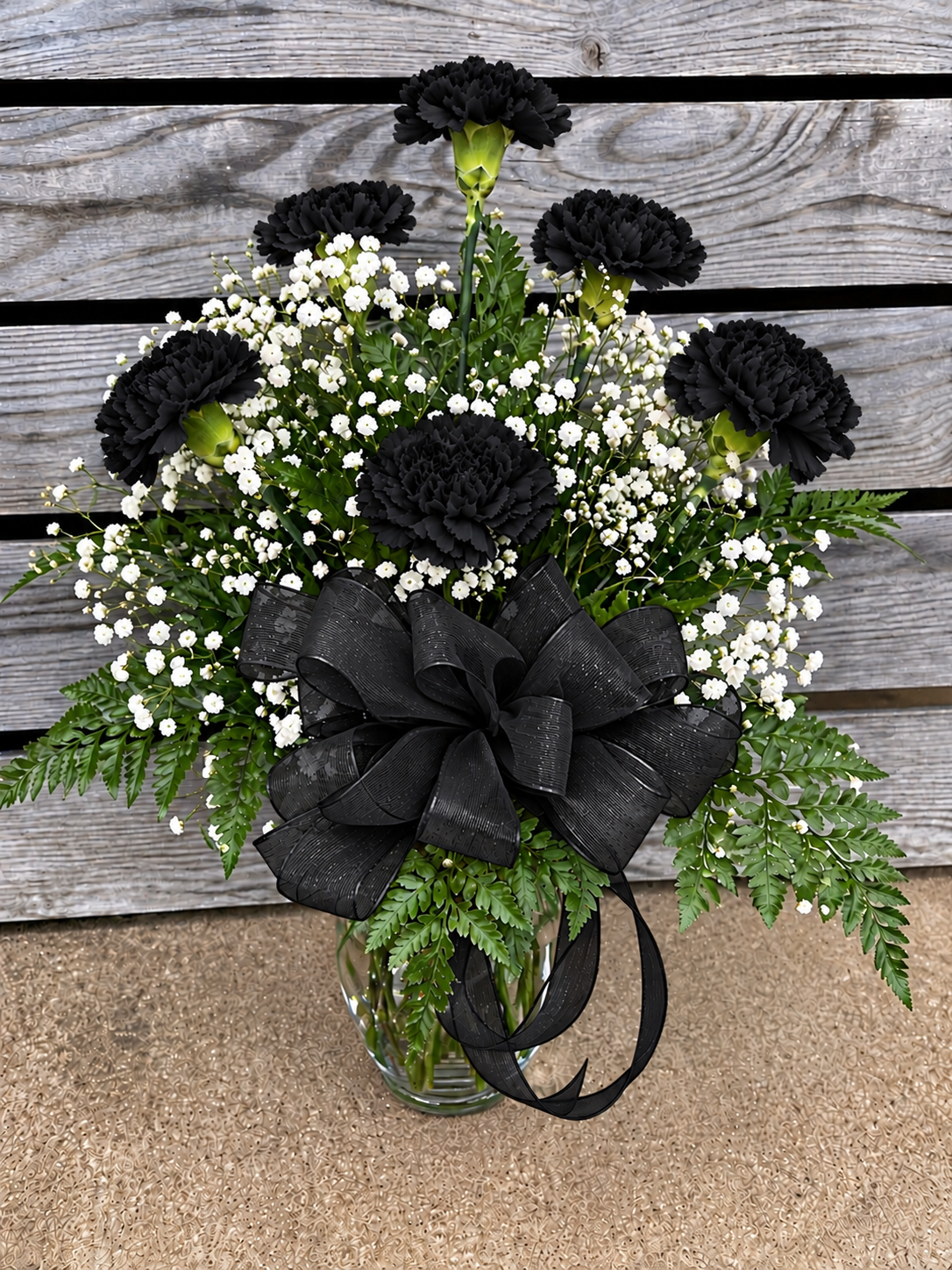 Half Dozen Carnations in Vase