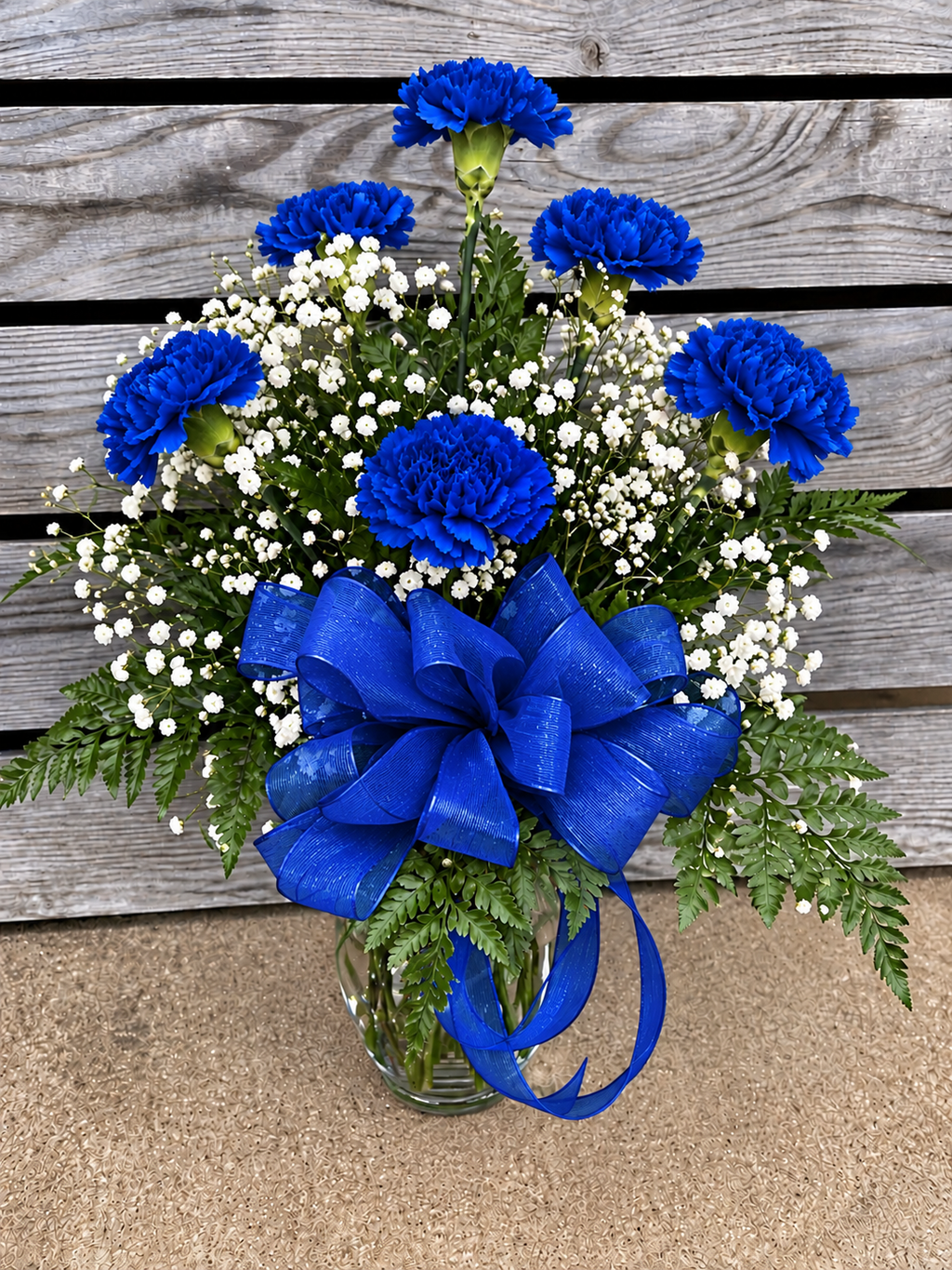 Half Dozen Carnations in Vase