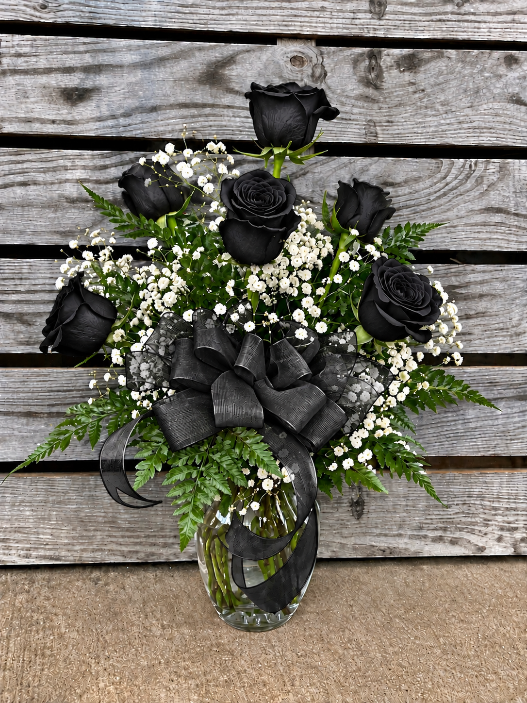 Half Dozen Roses in vase