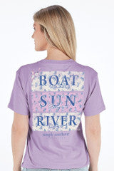 Boat, Sun, River Tee