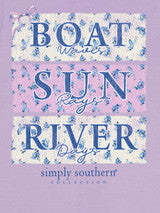 Boat, Sun, River Tee