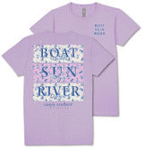Boat, Sun, River Tee