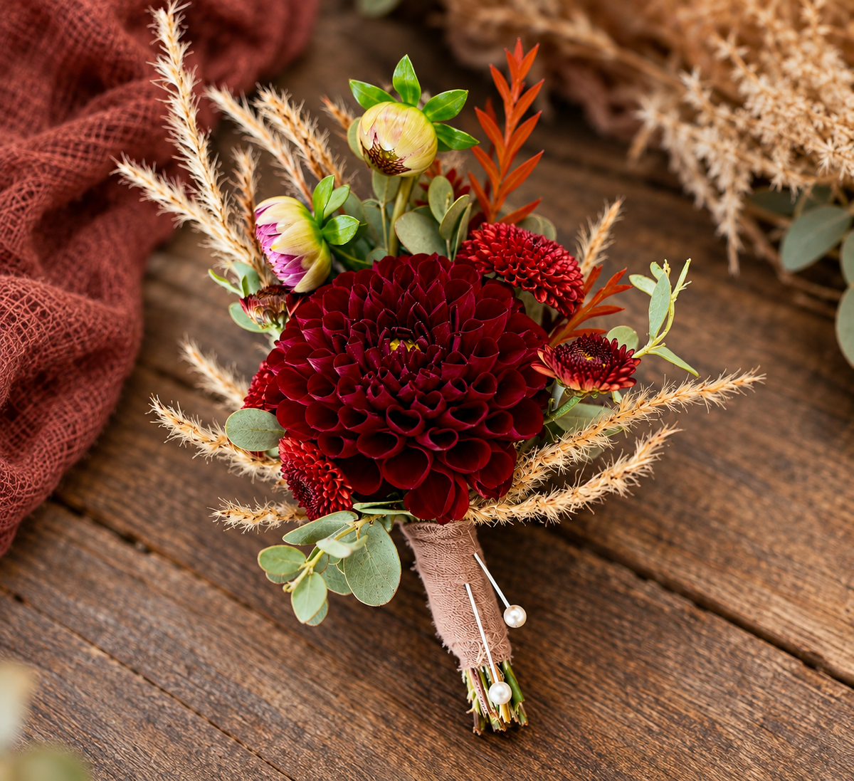 Boho Meadow Boutonniere
