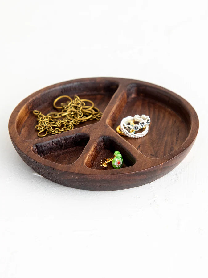 Carved Wood Peace Dish