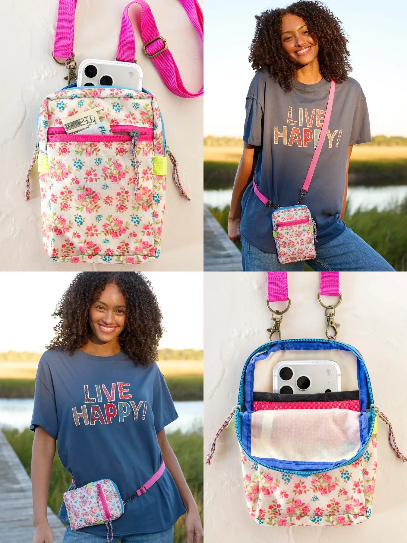 Pink Floral Crossbody
